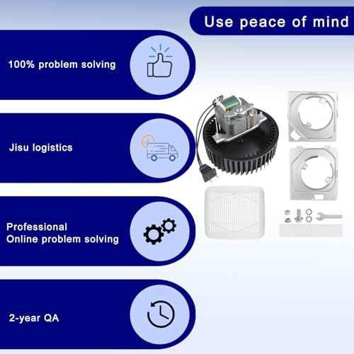 2025 Upgraded BKR60 Bath Fan Replacement Motor and Cover/Grille Compatible with Broan 670 671 688 689 NuTone 693 695 696N 695C 690NT 690NT-A Bathroom Exhaust Fan 3.0 Sones 60 CFM 2-Year Qa