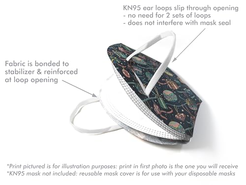 Lightweight Face Mask Cover for ear loop KN95 masks - Liberty London Ciara Floral Print Cover - Single layer bonded fabric - No extra loops!
