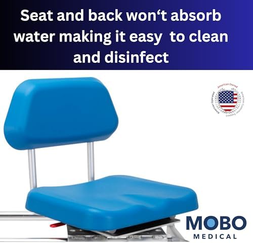 Mobo Sliding Shower Chair, Tub Transfer Bench with Swivel Seat - Adjustable Height, Locking Mechanism - Water Proof, 330 lbs Weight Capacity, Inside Shower for Elderly, Seniors, Handicap