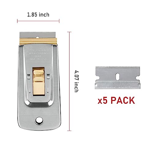 CANOPUS Razor Blade Scraper Tool, Razor Blade Holder, Window Scraper with Razor Blades, Scraper for Glass, Oven, and Cooktop, Sticker Remover Tool, Windshield Scraper