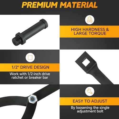 Variable Pin Spanner Wrench | 15 Pack Adjustable Cylinder Spanner Wrench Set with Pins 1/2" Drive Ratchet Fan Clutch Pully Holder Wrench Kit 1-1/4 Inches to 5 Inches