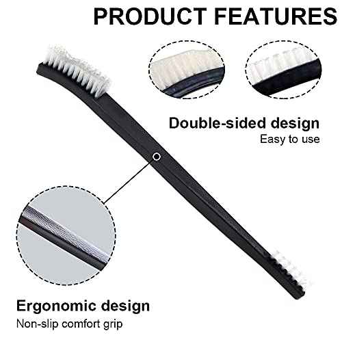 9 Pieces Mini Wire Brush Set, Mini Wire Scratch Brush with Handle, Small Steel Nylon Brass Brush Set, Double Ended Wire Brushes for Cleaning Welding Slag Rust (15)