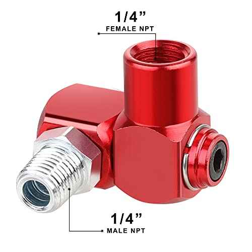Hromee 1/4 Inch NPT 360 Degree Swivel Air Hose Connector, 1/4¡± Industrial Air Fittings and Pneumatic Tool Adapter 2 Pack