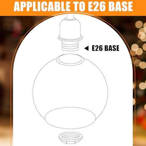 4 Pack Fixture Replacement Globe Shade 6 Inch Diameter E26 Base 1-5/8 Inch Fitter Round Glass Globe Lampshade Cover for Pendant Wall Sconce Chandelier Vanity Light(Clear)