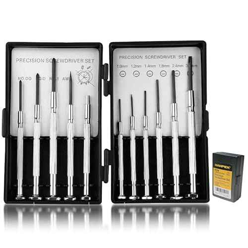 Precision Screwdriver Set, 11 Pieces, Mini Flathead and Phillips, for Glasses, Watches, Electronics Repair