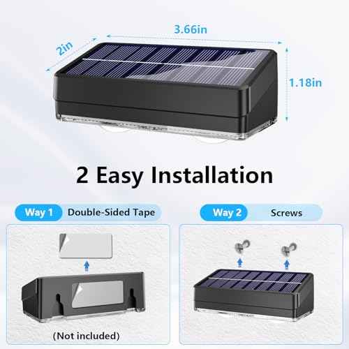 VOLISUN Solar Fence Lights Outdoor 12 Pack, 10 Colors £¦ Color Changing Fence Lights Solar Powered, IP65 Waterproof Solar Lights for Fence, Garden, Patio, Backyard, Railing, Deck, Wall, Pool£¨Black£©