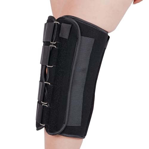 20” Long Adjustable Three Panel Orthopedic Knee Immobilizer – Supportive & Adjustable Side Panels – Knee Brace Stabilizer – Knee Immobilization L1830