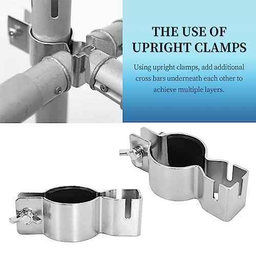UOIENRT 2 Pack Pipe and Drape Clamps, 3 Way Extra Double Crossbar, Drape Support Clamp for Wedding Decoration, Party