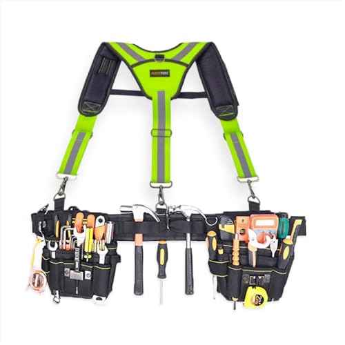 Safety Work Suspenders Tool Belt Suspenders, Heavy Duty Tool Belt Suspenders Reflective Safety Suspenders