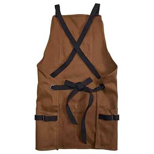 WOLVERINE Guardian Cotton Work Apron Durable & Comfortable for the Hardest Workers with Reinforced Pockets, Cross Strap Support and Quick Access Chest Pocket Brown
