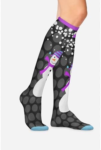 Cherokee Women's 10-15mmHg Compression Socks – Fun Print Knee Highs with Light Support, Soft Feel - PRINTSUPPORT