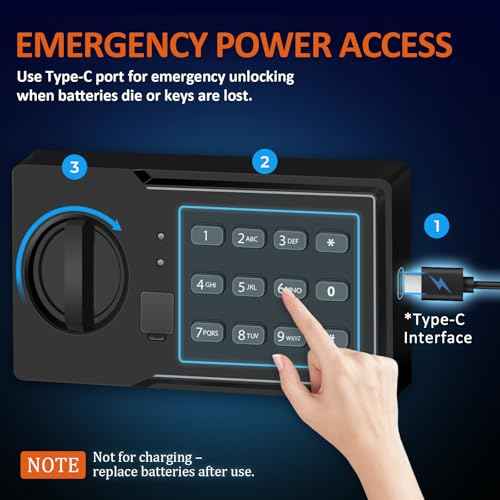 Voncabay Money Safe Box for Home with Sensor Light and Mute Function & Fireproof Security Safe Box for Money Safe with Emergency Power Outlet, Lock Box Fireproof Safe with Digital Keypad
