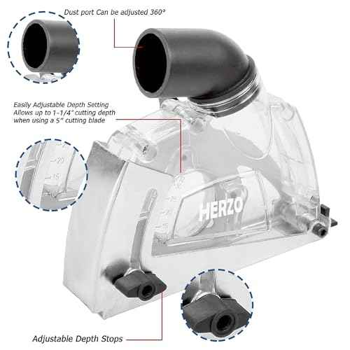 HERZO Cutting Dust Shroud for 5 inch and 4-1/2 inch Angle Grinder