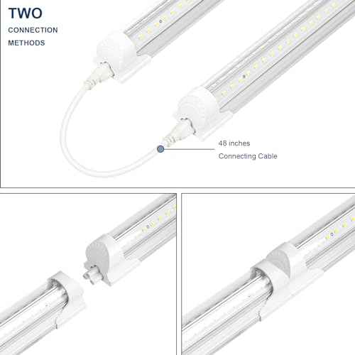 4Pack LED Shop Light 4FT,V Shape Integrated T8 LED Tube Light,6300LM,42W,5000K Super Bright White,High Output Linkable Shop Lights