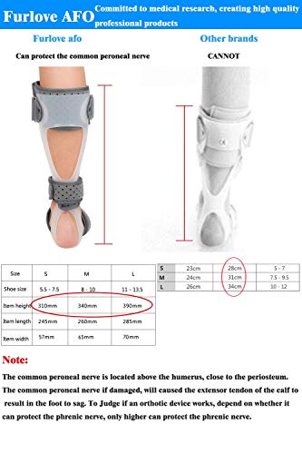 AFO Drop Foot Brace Medical Ankle Foot Orthosis Support Foot Drop Postural Correction Brace (Left/XL)