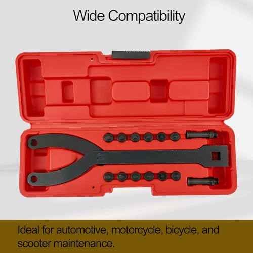 15 Pack Adjustable Cylinder Spanner Wrench Set with Pins 1/2" Drive Cylinder Spanner Wrench with Pins, Fits 1-1/4" to 5" Diameter