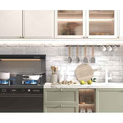 Brick Wallpaper Peel and Stick Wallpaper 17.7''x197'' Faux 3D Brick Contact Paper for Cabinets White Self Adhesive Removable Brick Wall Paper for Bedroom Waterproof Wallpapers for Walls