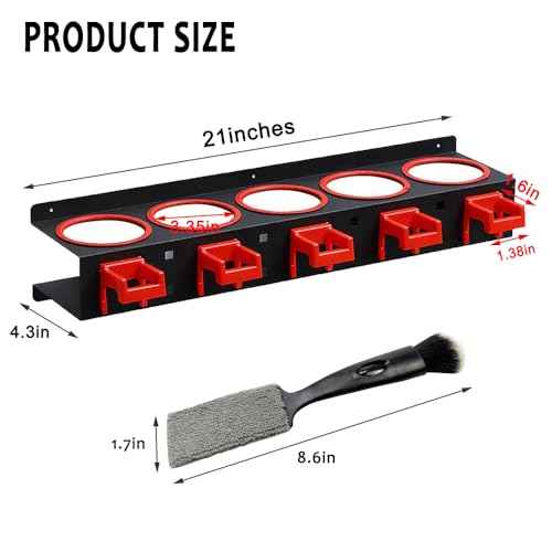 Wall Mounted Spray Bottle Holder, 2 Pack Spray Can Holder, Spray Bottle Storage Rack, Garage Bottle Organizer with Car Cleaning Brush Kit, Aerosol Can Organizer for Garage Car Beauty Accessory
