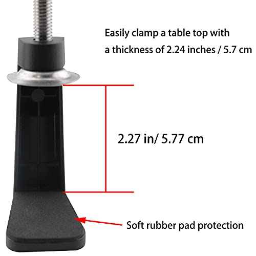 Black C-Clamp Cantilever Bracket Clamp Holder Desk Lamp Clip Fittings Base Hose DIY Swing Arm Lighting Accessory Metal Clamp
