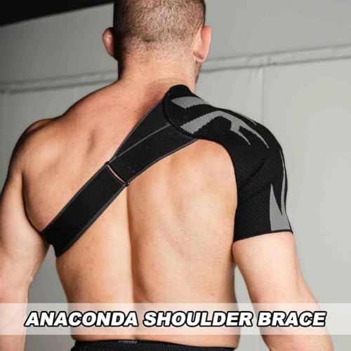 Anaconda Shoulder Brace for Men, Adjustable Compression Support Sleeve, Rotator Cuff Shoulder Brace, Compression Support Pain Relief, Arm Sling Injury and Torn Rotator Cuff for Left or Right Arm(Large