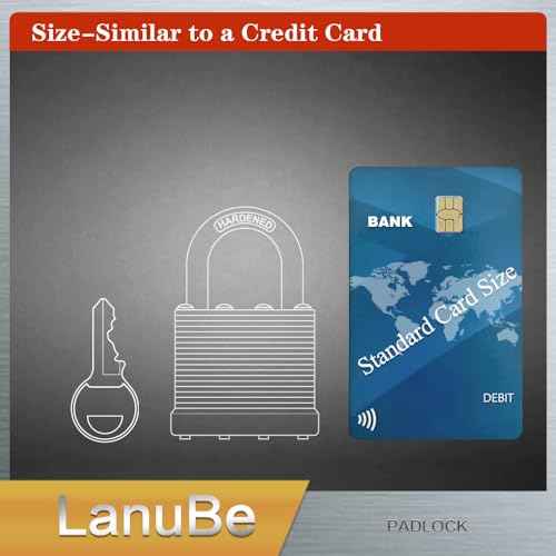 LanuBe Lock Laminated keyed Padlock (1-9/16", 40mm), keyed Alike Locks, Normal Shackle,Marked Black Plastic Hoop, Pack of 12¡¦