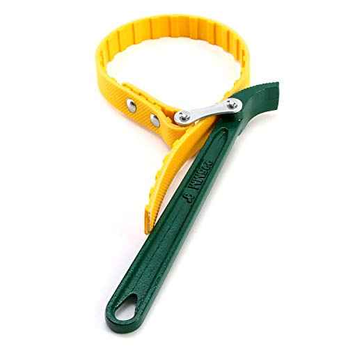 QWORK 9" Belt Strap Wrench, Multi-Purpose Adjustable Strap Oil Filter Strap Opener Wrench with 19 11/16" Capacity Adjustable Strap