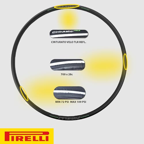Pirelli Cinturato Velo TLR Reflective 28-622 700 x 28c Road Bike Tire Ultimate Protection for Confidence in Harsh Conditions Versatile Design for Long-Distance Adventures (1 Tire)