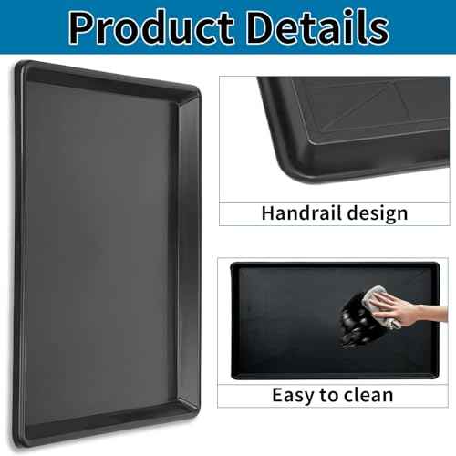 3 Pcs Extra Large Oil Drain Pan for Under Car - 35.4 x 24 x1.4 inches, Durable Plastic Auto Oil Change Drain Tray, Oil drip pan for Garage Floor, for Under-Vehicle Plastic Oil Drain Pan