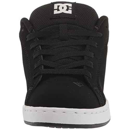 DC Women's Court Graffik Casual Skate Shoe,Black/White Stencil,7