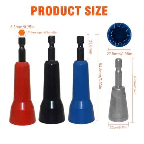 4 PCS Heavy Duty Wire Nut Twister, Fast Wire Twister Tool for Drill, Spin Twist Wire Connector Socket, Wire Connector Driver with 1/4" Chuck, Wire Stripping and Twisting Tool