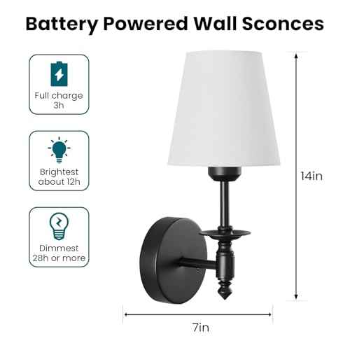 WOSHITU Battery Operated Wall Sconce: Black Sconces Set of 2 with 2 Remote & 2 Dimmable Bulb Matt Black Rechargeable Cordless Sconces Wall Decor Set of Two Wall Light for Bedroom Living Room
