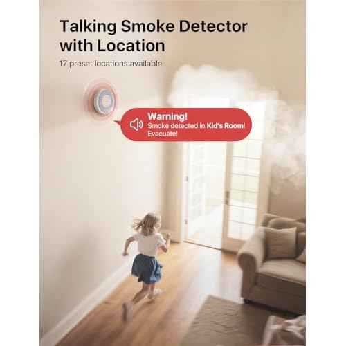 X-Sense Smart Wi-Fi Smoke Detector with Voice Alerts and 17 Locations, Fire Alarm, Fire Detector, 1.3 in (33 mm) Thick, XS0B-iR, 1 Pack