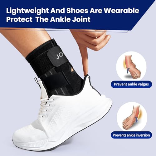 Ankle Brace for Women Men, Adjustable Ankle Support with Side Stabilizers for Ankle Sprained, Achilles, Plantar Fasciitis Injury Recovery