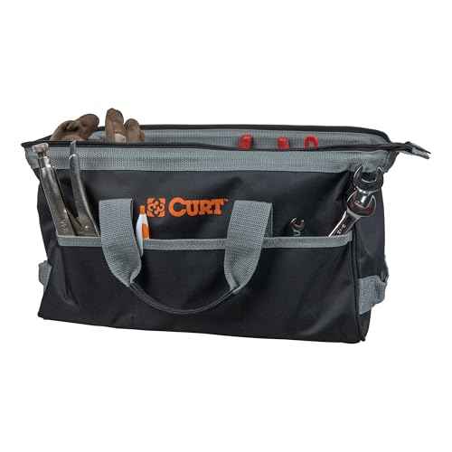 CURT 70004 Towing Accessories Storage Tool Bag, 14 Pockets, Reinforced Webbing