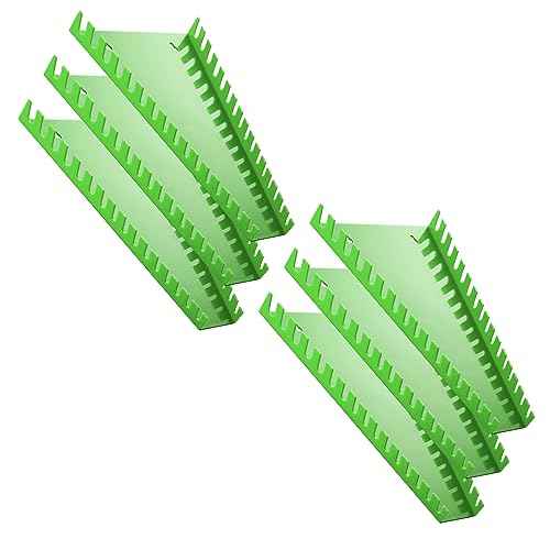 Plastic Wrench Organizer, Premium High-density Wrench Holder, Large Wrench Racks for Wall and Tool Box, 96 Slots Fit SAE& Metric Wrench Tray(6Green)