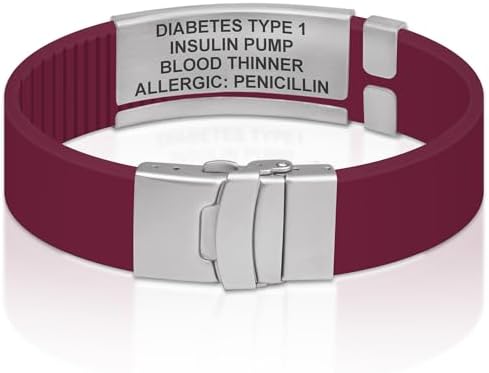Divoti Custom Engraved Medical Alert ID Bracelet – Dual-Sided Laser Etching, Silicone Wristband, Stainless Steel Security Clasp – Adjustable & Trim-to-Fit – Emergency Medical Info Band for Men & Women