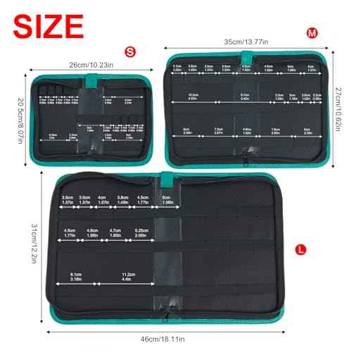 Andux Portable Tool Bag Tool Kits Organizer Storage Pouch Tool Case with Zipper WJSNB-02 (Green edge,L)