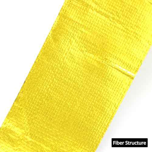 QWORK 2 Rolls Heat Shield Tape, Gold, 2 Inch x 32.8 ft, Self-Adhesive, High Temp Resistant Aluminum Foil Barrier, Up to 500¡É, for Automotive, Home, Computer Repair