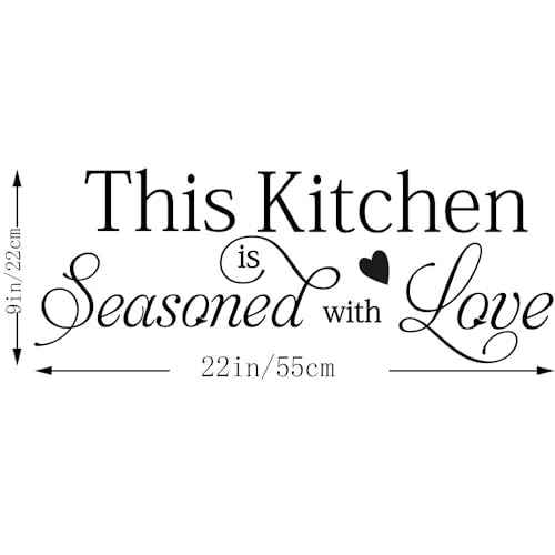 This Kitchen is Seasoned with Love Quotes Wall Stickers Kitchen Art Decorations Vinyl Home D?cor