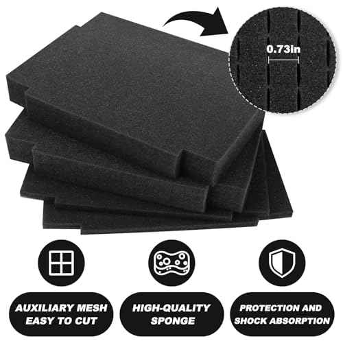 T-02571 Fit for Makita Customizable Foam Insert for Interlocking Cases - 4pcs, 2 Sizes, 2" Pre-Scraped & 1/2 Foam Bases