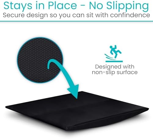 Vive Solid Wheelchair Seat Insert – Firm Non-Slip Water Resistant Wipe Clean, Sturdy Wheel Chair Cushion Board - Eliminates Hammocking & Sagging - Improves Posture