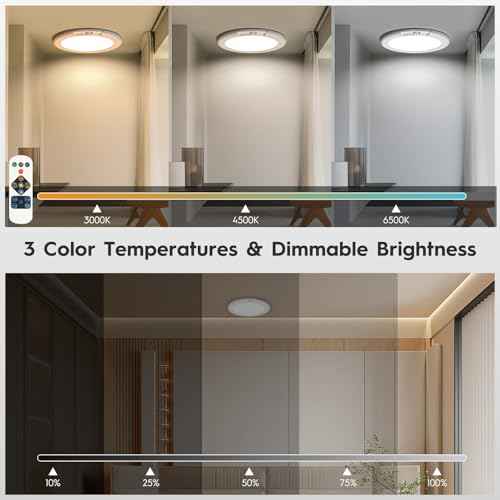 3 Pack Rechargeable Motion Sensor Ceiling Light, Wireless Ceiling Lights Battery Operated Closet Light with Remote, 500LM 3000K/4500K/6500K, 0.55¡È Ultra Thin Lights for Bathroom Hallway Pantry