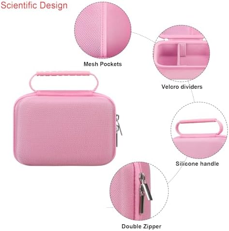 Elonbo Carrying Case for iHealth Track Smart Upper Arm Blood Pressure Monitor, Wireless Bluetooth Blood Pressure Monitor Travel Protective Bag Storage Holder, Mesh Pocket fits Range Cuff, Pink
