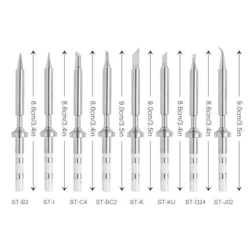 FEITA Mini Pencil Soldering Iron Tips Replacement for Pinecil Micro Soldering Iron, PTS200/TS100 Portable Solder Pen Tool Soldering Accessories (ST-B/I/BC2/C4/K/KU/D04/J02 8Pcs)