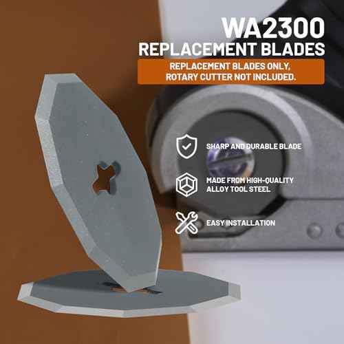 Replacement Blades Compatible with Worx Wx082l 4v Zipsnip Cordless Electric Scissors, WA2300 Replacement Rotary Blades Fit RC2600K,RC2601, RC2602, WX080L, WX081L (3 Pcs)