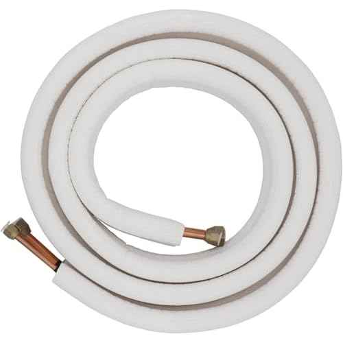 Mini Split Line Set 1/4" & 3/8" Insulated Copper Aluminum Line Set -16FT Copper Aluminum Pipes,Mini Split Air Conditioner (1/4+3/8)