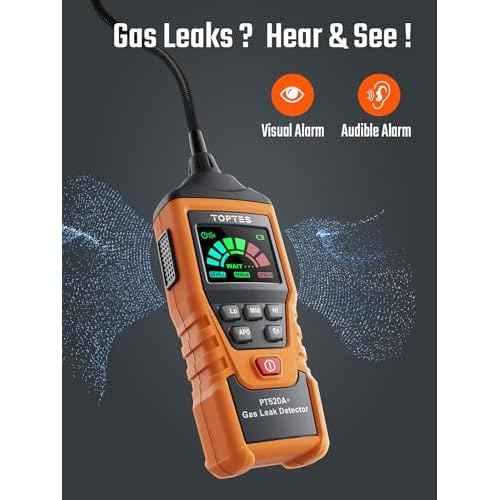 PT520A+ Rechargeable Gas Leak Detector, Natural Gas Detector with 17-inch Probe, Checking Combustible Leaks Like Propane, Methane, Butane for Home, HVAC and RV - Orange