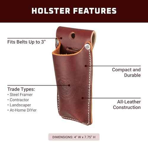 Occidental Leather Offset Tin Snip Holster - OxyRed - Fits Belts Up to 3" Wide - All-Day Comfort - Made in USA