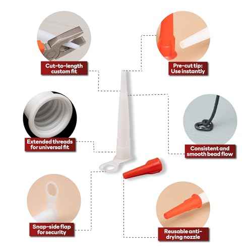 XFasten Caulking Tips 30-Pack - Reusable, Drip-Resistant Caulk Nozzle Tip Set with Sealing Caps, Cuttable Plastic Nozzles for Standard Caulking Tubes and Sausage Caulk Guns, Stops Drying, Easy to Use