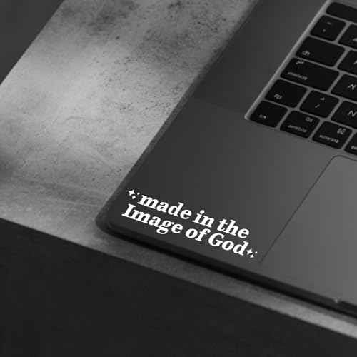 (3 Pcs) Made in The Image of God Mirror Sticker Inspirational Christian Quote Vinyl Decal for Car Rear View Mirror Window Laptop Motorcycle Faith Waterproof Sticker 4 Inches